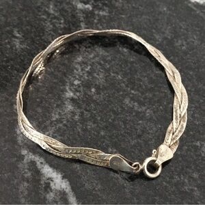 Sterling Silver Braided Bracelet 7 inch